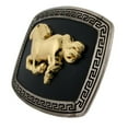 thumbnail image 3 of Running Horse Belt Buckle Rodeo Large Western Costume Metal Fashion Gold Black, 3 of 4