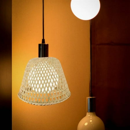 

Bamboo Woven Pendant Light Shade Cover Weave Vintage Rustic Lampshade Lamp Cage 25x18.5cm