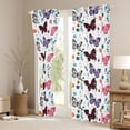 thumbnail image 3 of Erosebridal Teens Girls Colorful Butterflies Blackout Curtains Set of 2 (52x84 Each),Floral Love Heart Window Curtains, 3 of 6