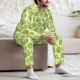 thumbnail image 7 of Yiaed Various Lemons Print Men’s Pajamas Set - Long Sleeve Button Down Sleep Shirt and Pajama Bottoms Sleepwear Set Mens Pjs Sets Men's Pajama Bottoms-Medium, 7 of 7