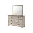 thumbnail image 4 of Rustic Style 4pc Panel King Size Bed Dresser Mirror Nightstand Set Beige Finish Wooden Bedroom Furniture, 4 of 8