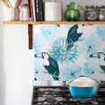 thumbnail image 4 of Pegatinas de azulejos de girasol azul, pegatinas de pared para el suelo de la cocina, pegatinas florales antideslizantes impermeables para el baño y el hogar, 4 of 5