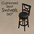 thumbnail image 6 of Lavish Home Faux Leather High-Back Counter-Height Swivel Bar Stool (Black), 6 of 6