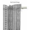 thumbnail image 5 of Bohemia Linen Curtain Valance for Bedroom/Bathroom/Kitchen/Office/Living/Dining Room Windows,Abstract Contemporary Gray Boho Tribal Stripes Pocket Topper Drapes Decorative Cafe Drapery Panel 60x18, 5 of 6