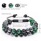 thumbnail image 3 of Pulsera triple para hombre y mujer con cristal verde, cristal negro y cuentas de cristal natural para la buena suerte y la felicidad, 3 of 6