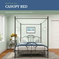 thumbnail image 5 of alazyhome Queen Size Canopy Metal Bed Frame, Metal Slat Support, Black, 5 of 8