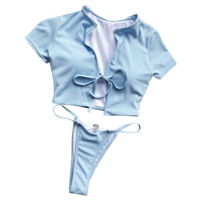 Bikini para mujer Conjunto sólido Traje de baño Dos piezas Sujetador con relleno Traje de baño Ropa de playa Fridja nalpqowj21235