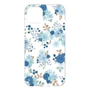 onn. Blue Floral Phone Case for iPhone 14 Plus