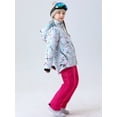 thumbnail image 6 of SEARIPE Girl's Winter Skisuit Set, Winter Thicken Warm Hooded Ski Jacket Bib Pants Set Windproof Waterproof Rose Red US4, 6 of 9