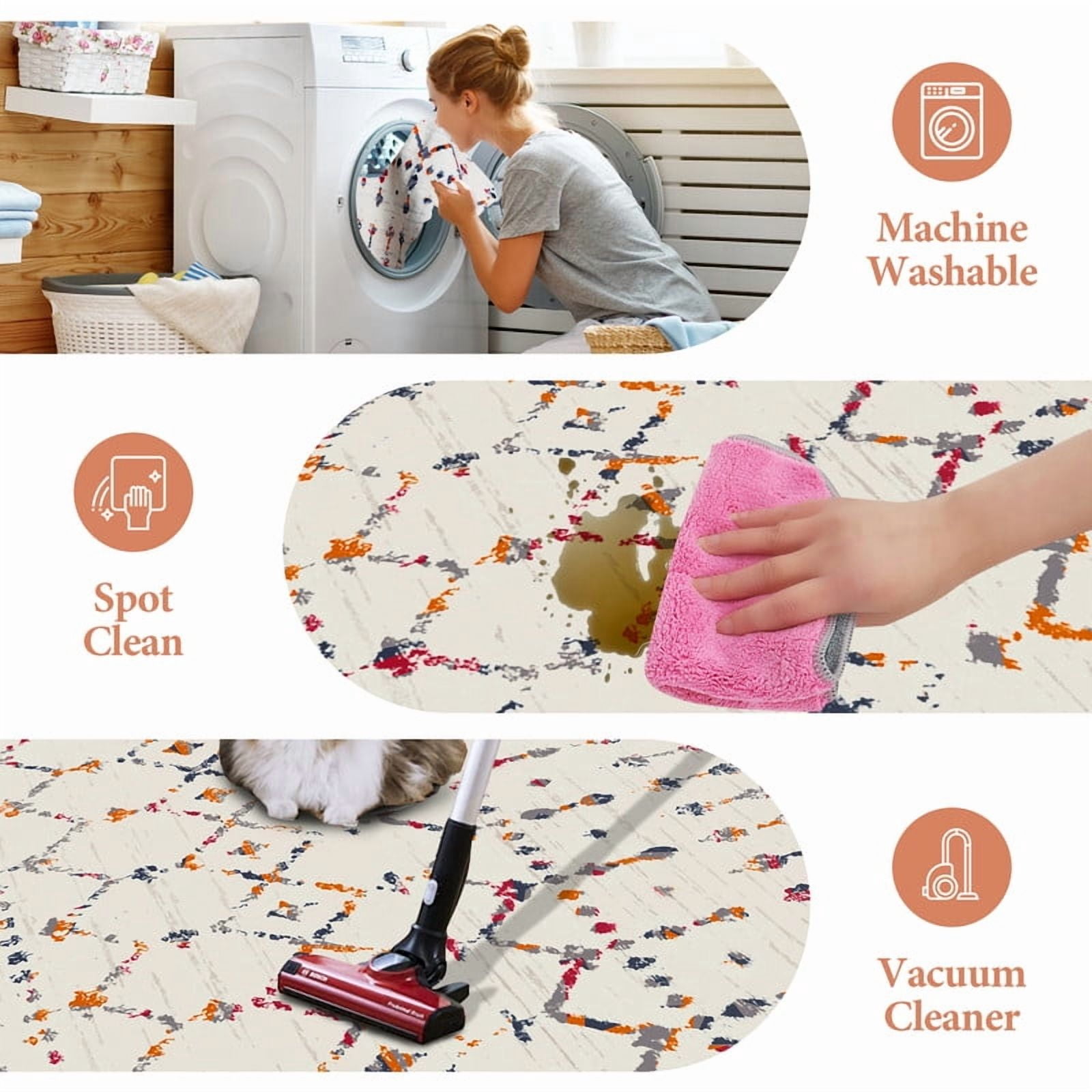 Cozydesg 8'x10' Area Rugs,Large Soft Bohemian Moroccan Area Rugs for Living Room Bedroom Dining Room Modern Decor Carpet,Washable,Colorful 1