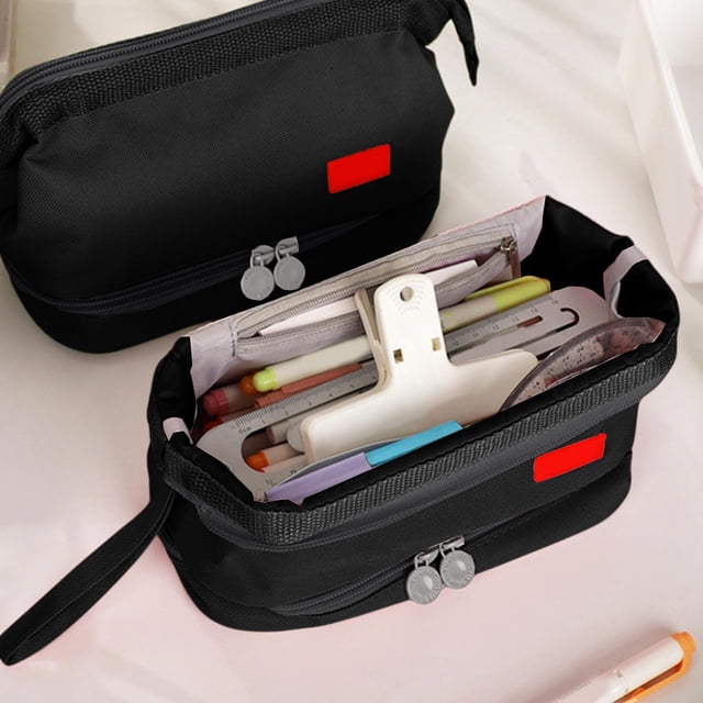 Ohmyroo Large Capacity Stationery Bag Multi Layer Pencil Case Organizer For Office Home Storage Multicolor 8 Inch