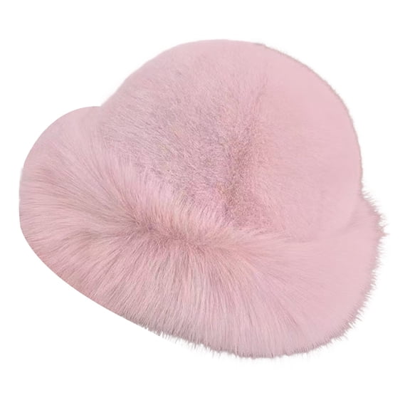 LSONABXA Pink Bomber Hats for Men Women Under $5 Mongolian Hat Autumn Winter Thick Plush Imitation Mink Warm Ear Windproof Women Lei Feng Hat