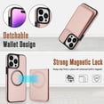 thumbnail image 7 of Allytechgroup 2 in 1 Wallet Case for Apple iPhone 12 Pro Max, Magnetic Cards Holder Detachable Cover Compatible with Magsafe Protective for Women Men, Rosegold, 7 of 7