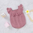 thumbnail image 2 of Baby Bodysuits Clothes Casual Solid Sleeveless Knit Newborn Infant Kids Girls Onesie 0-18m Toddler One Pieces Jumpsuits Outfits, 2 of 5