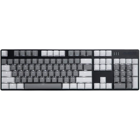 AJAZZ AK50 Mechanical Gaming Keyboard - PBT Keycaps - Grey-White Matching - White Backlit - Blue Switches - Black