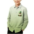 thumbnail image 1 of RXMEKW Chemise à Manches Longues Imprimée pour la Saint-Patrick pour Garçons avec Col Rabattu, 95 % Coton 5 % Spandex, Vert, 1 of 7