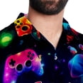 thumbnail image 5 of Game Controller Men's Casual Poplin Button Down Short Sleeve Hawaiian Beach Shirt, 5 of 6