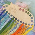 thumbnail image 6 of Kilisky Embroidery Thread Organizer Board Portable Cute Animal Shape Wooden Cross Stitch Floss Holder for Needlework Raccoon, 6 of 21