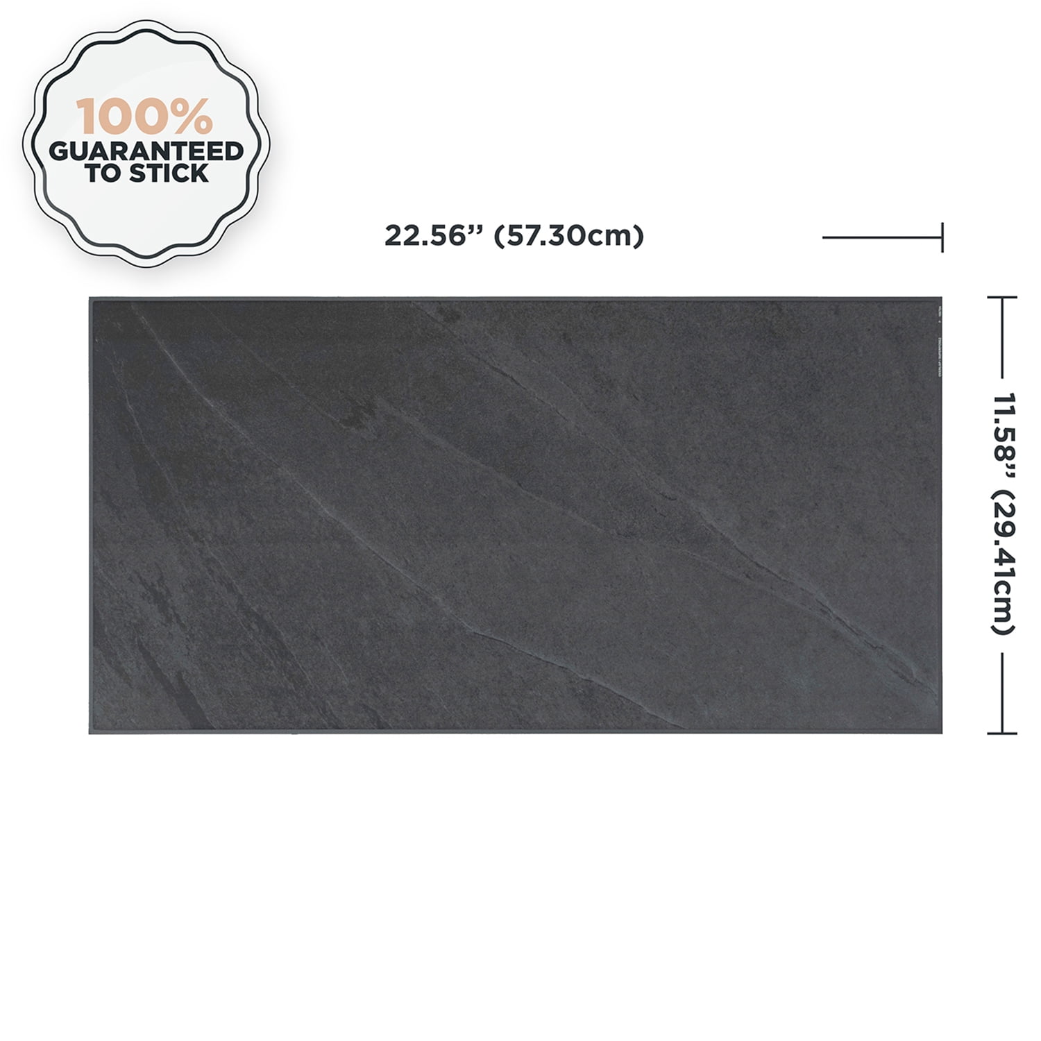 Smart Tiles - 3D Adhesive Peel and Stick Backsplash Tile, Black & Gray - 1-Pack 22.56" x 11.58"