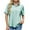 Mint Green, variant on Bovxnpu Women Casual Summer Top, T Shirts for Women, Women's Fashion Solid Color Short-sleeved Lapels And One-breasted Jeans Short-sleeved Loose Shirt S