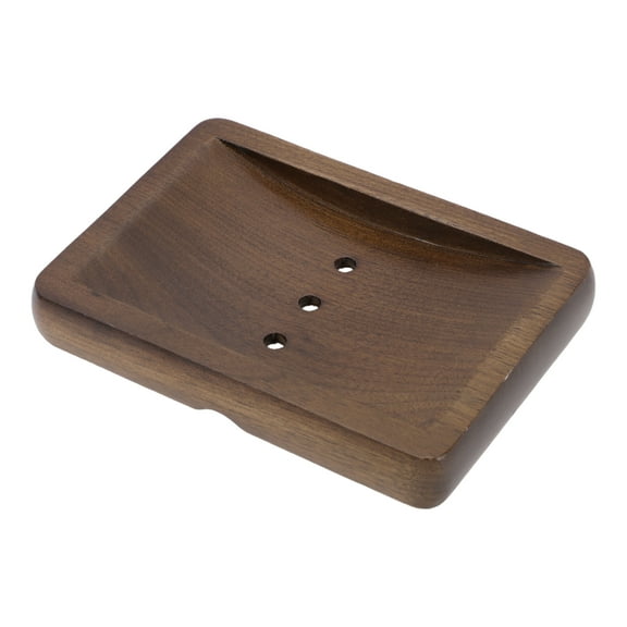 Unique Bargains 1 Pc Portable Soap Dish Square Deep Brown Soap Dish for Bathroom Kitchen 5.43"x3.78"x0.83"