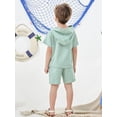 thumbnail image 3 of CARETOO Toddler Boy Clothes Summer Hooded Top Hoodies Shorts Casual Suits Little Kids Cotton Fabric, 3 of 8