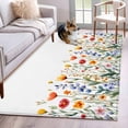 thumbnail image 5 of Area Rug 48×72in, Colorful Wildflower Botanical Floor Carpet Living Room Rug, Vintage Farm Floral Plant Non-Slip Welcome Mat Indoor Rugs for Bedroom Dining Room, 5 of 9
