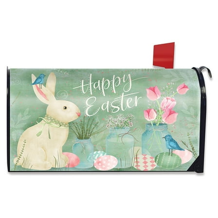 Briarwood Lane Easter Bunny and Tulips Primitive Mailbox Cover