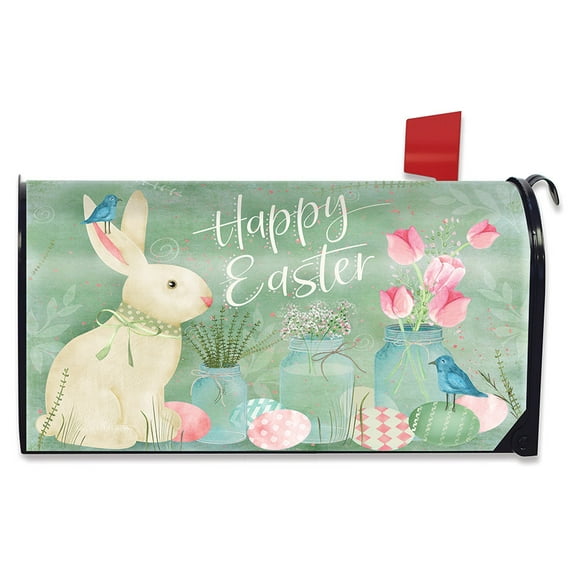 Briarwood Lane Easter Bunny and Tulips Primitive Mailbox Cover