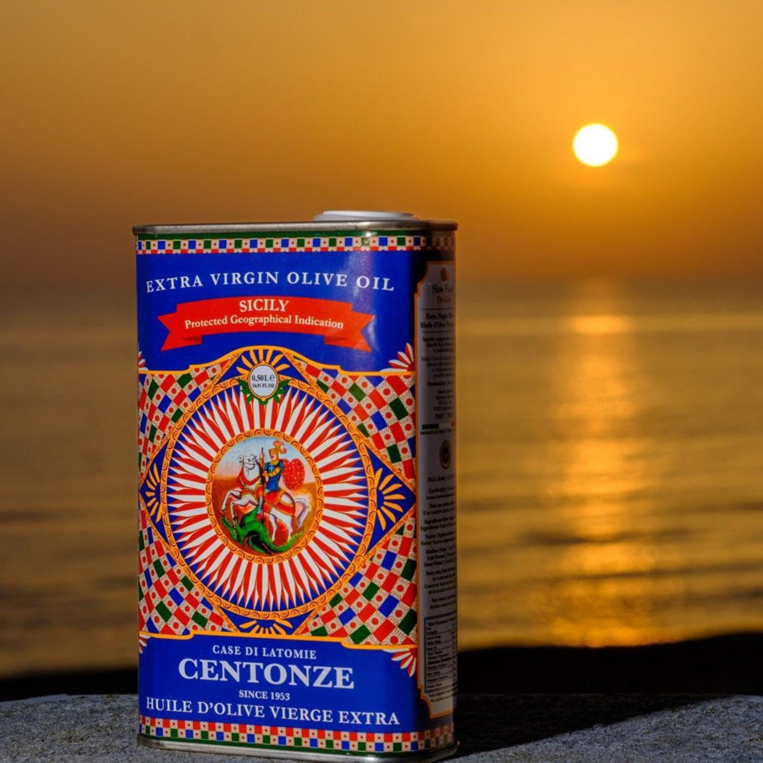 Centonze, 'Case di Latomie' I.G.P. Extra Virgin Olive Oil, Iconic Tin (500ml/16.9 fl oz)