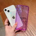 thumbnail image 2 of Compatible for iPhone 13 Clear Case, Cute Glitter Heart Rainbow Laser Holographic Bling Pattern Case for Women Girls Soft TPU Shockproof Camera Protective - Purple, 2 of 6