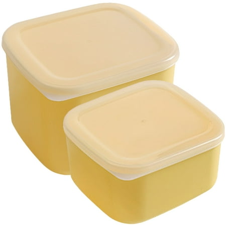 

2Pcs Cheese Slices Boxes Covered Cheese Cases Kitchen Fruits Boxes Fresh Keeping Cheese Boxes