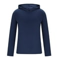 thumbnail image 6 of ZRGHAOYLQ Ultra Thin Muscle Hoodies for Men High Stretchy Workout Pullover Slim Fit Long Sleeve Hooded Sweatshirt Breathable Cotton Hoodie Tops for Gym Fitness Running Navy L, 6 of 8