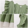 thumbnail image 4 of FYMNSI Mommy and Me Linen Cotton Ruffle Dresses Summer Family Matching Outfits Set Casual Sleeveless Beach Sundress Green (Women M), 4 of 9