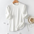 thumbnail image 2 of Casual Primavera Tops para las Mujeres Cuello Redondo Camiseta Blusa, Cómodo Ligero Poliéster Superior de Verano, 2 of 9