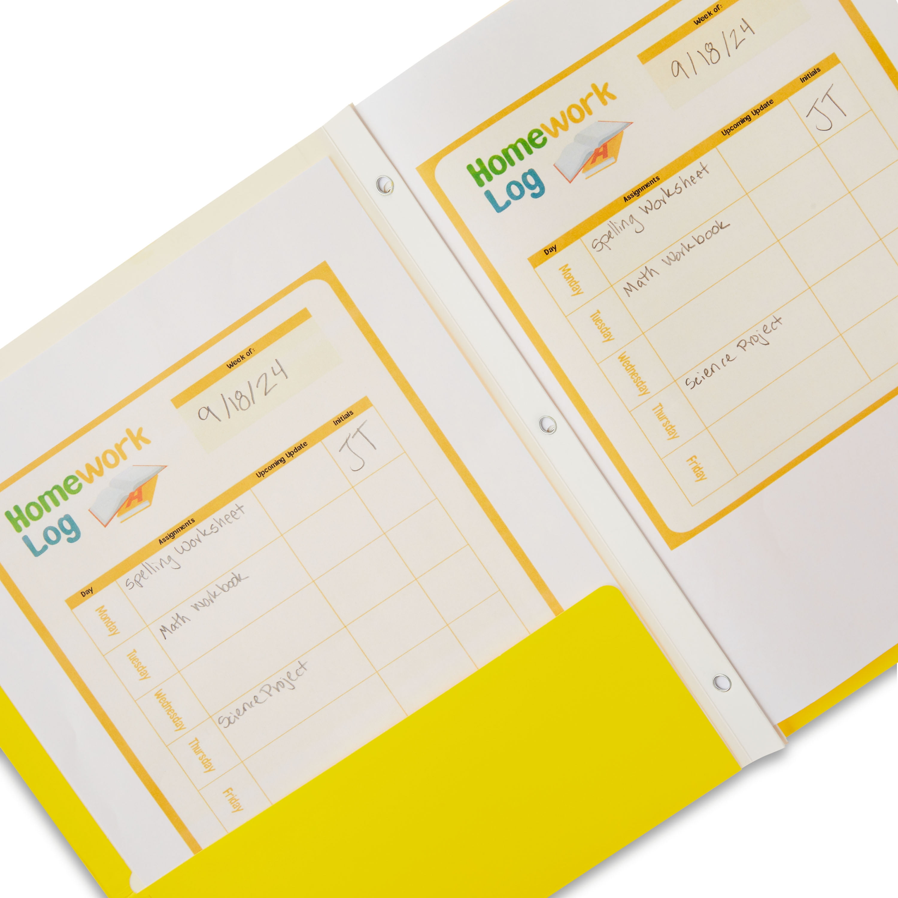 Pen+Gear 3-Prong Paper Folder, Solid Yellow Color, Letter Size