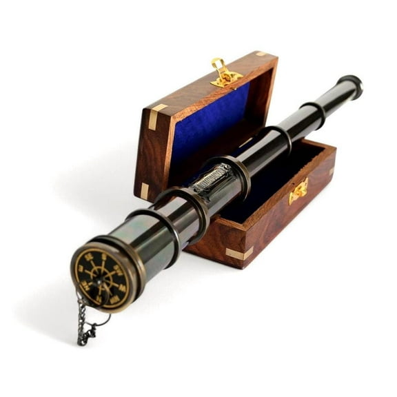 Brass Telescope, Engraved Working Pirate Spyglass Gift for Men, Boating Gift, Adventures Gift for Backpackers, Steampunk Gift