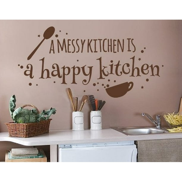 A Messy Kitchen is a Happy Kitchen Wall Decal wall decal, sticker