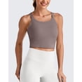 thumbnail image 3 of G4Free Barefeel Cropped Workout Tops for Women Built in Bra Removable Padded Longline Sports Bras Racerback Yoga Tops, 3 of 8