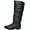 BLACK/PU, variant on BURUDANI Women's Platform Knee High Boots Fashion Suede/Pu Flat Pull On Fall Weather Slouchy Knee High Boots Blvd Black Size 8