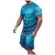 thumbnail image 1 of Mens Pantalones Casuales Cuello Redondo Impresión de Manga Corta Blusa Y Pantalones Cortos Traje, Pantalones de Traje para Hombres, 1 of 5