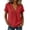 Red, variant on Cilsoka Cotton Linen Tops for Women 2026 Roll Up Short Sleeve V Neck Lightweight Breathable Shirt Summer Casual Loose Fit Blouse