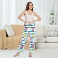 thumbnail image 6 of FORMRS Women's Pajama Pants with Pockets Soft Comfy Loungewear Sleep Bottom, Sizes S-2XL, Yellow Hand Drawn Sailboats, 6 of 8