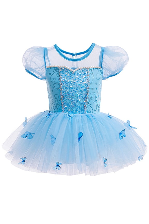 Girls Ballet Tutu Dress 2-8Y, Shiny Princess Tulle Leotard Ballerina Dance Costume Halloween Christmas