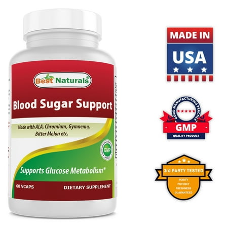 Best Naturals Blood Sugar Support Supplement - Made with Alpha Lipoic Acid, Chromium, Multiple Herbs & Multivitamin for Blood Sugar Control - 60 Veggie (Best Vitamins For Alcoholics)