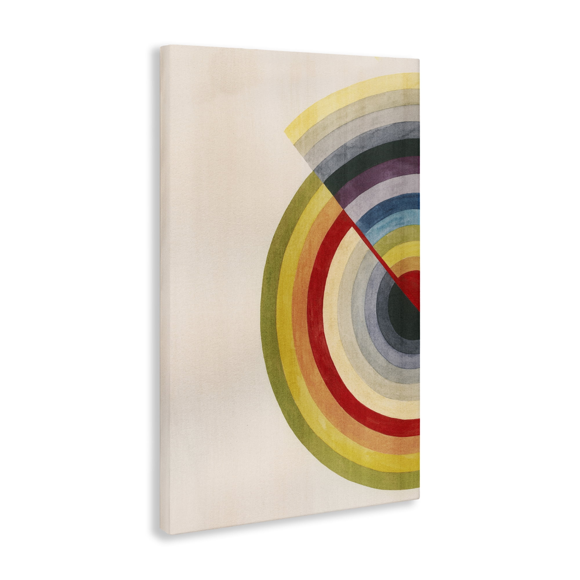 Stupell Industries Round Alternating Stripes Abstract Painting Wrapped Canvas Art Print Wall Art, 20 x 30