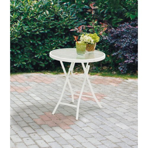 Mainstays 18" Folding Side Table for Outdoor Patio and Deck, White