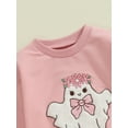 thumbnail image 5 of Infant Baby Girls Halloween Outfits Ghost Letter Long Sleeve Sweatshirt Romper Bodysuit Fall Holiday Clothes 0-24M, 5 of 8