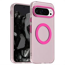 ELEHOLD Case for Google Pixel 9 Pro XL Magnetic Shockproof Case Slim Matte Transparent Rugged Cover, Skin Friendy Feel, Compatibel with MagSafe, Rose