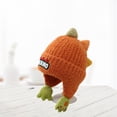 thumbnail image 3 of Toddler Kids Knit Hat Cute Soft Thickened Dinosaur Hat Beanie Warm Winter Cap, 3 of 8